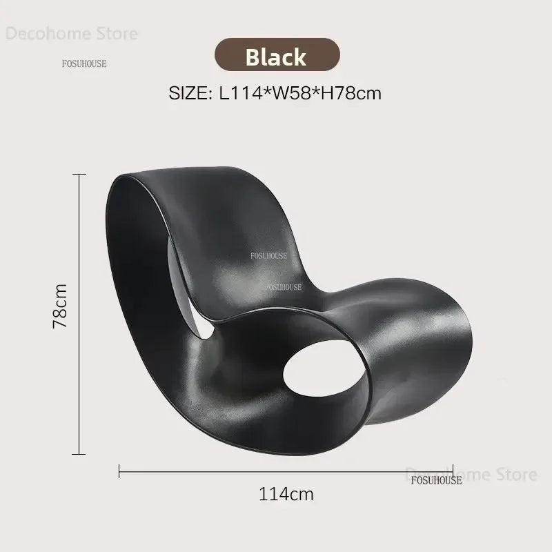 European Plastic Living Room Chairs Creative Rocking Chair Living Room Furniture Lazy Single Sofa Chair Designer Lounge Chair