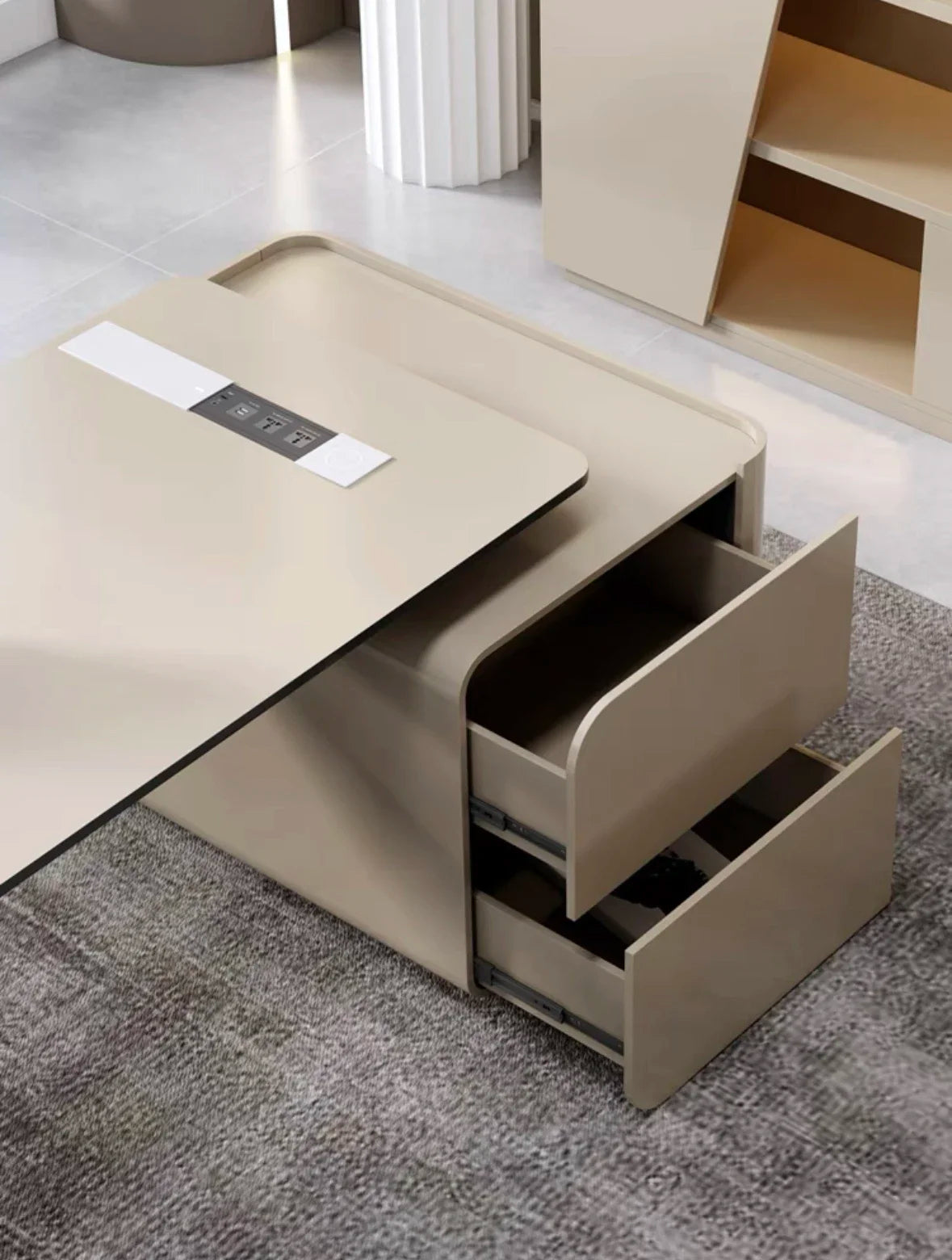 High-end Lacquered Boss Desk, Stylish Atmosphere, Modern and Simple Office Desk, High-end Workbench