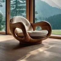 Personalized Office Furniture Luxury Upholstered Leather Sofa Lounge Chair Ergonomic Solid Wood Accent