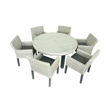 Outdoor Luxury Garden  Rattan Dining Set Patio Garden Adjustable Leisure Cylinder Chair and Table Dining Set