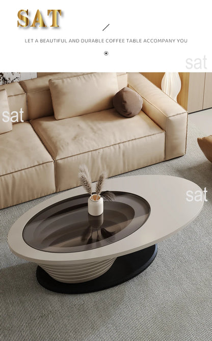 Oval Modern Coffee Table Unique Trendy Design European Coffee Table Neutral Minimalist Table Basse Living Room Furniture