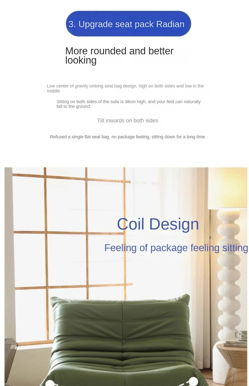 Black caterpillar sofa lazy single leisure chair togo original small apartment balcony living room lying down leather