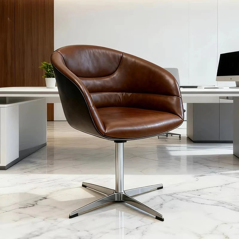 Leather Reception Armchair Office Visitor Chair Luxury Fashion Office Chair Hotel Swivel Office Chair