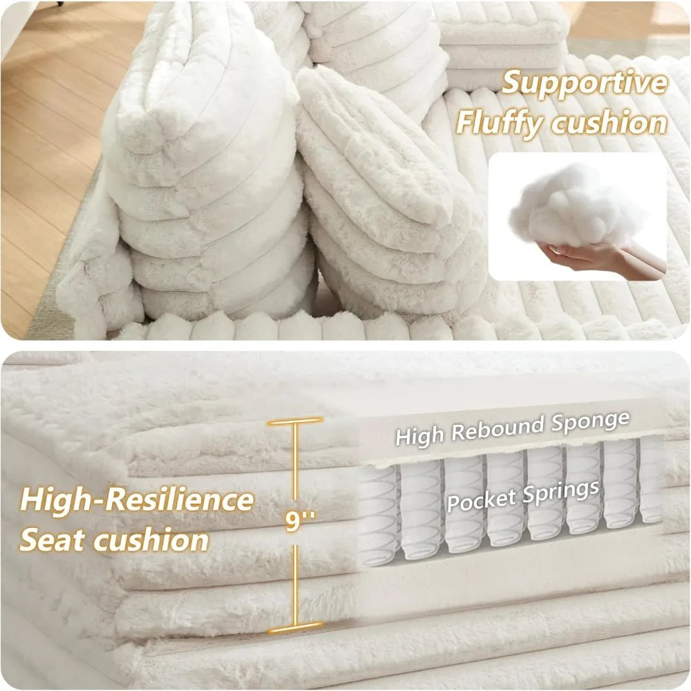 Nordic Sofabed Vacuum Compression Sofa Bed Modern Simple Lazy Sofa Bed  Thick Strip Velvet Large Sofa Bed Living Room Furniture