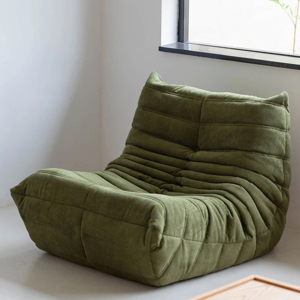 Lounge Bean Bag Chair for Adult Armless Lazy Floor Sofa Fireside Chair for Living Room Gaming Room Bedroom Soft Corduroy Couch