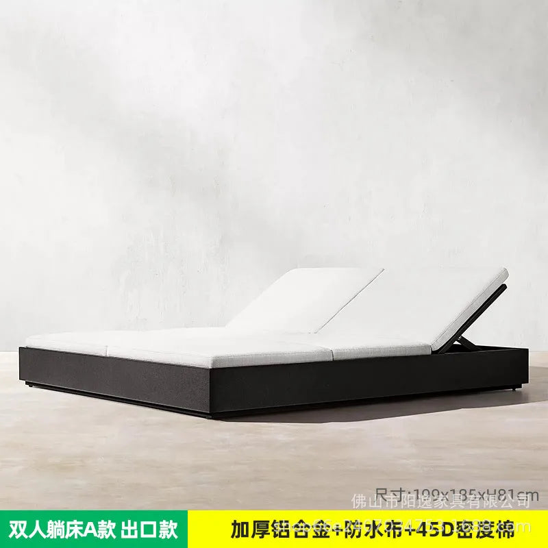 Outdoor high-end sofa villa garden courtyard hotel swimming pool leisure outdoor waterproof and sunscreen aluminum  combination