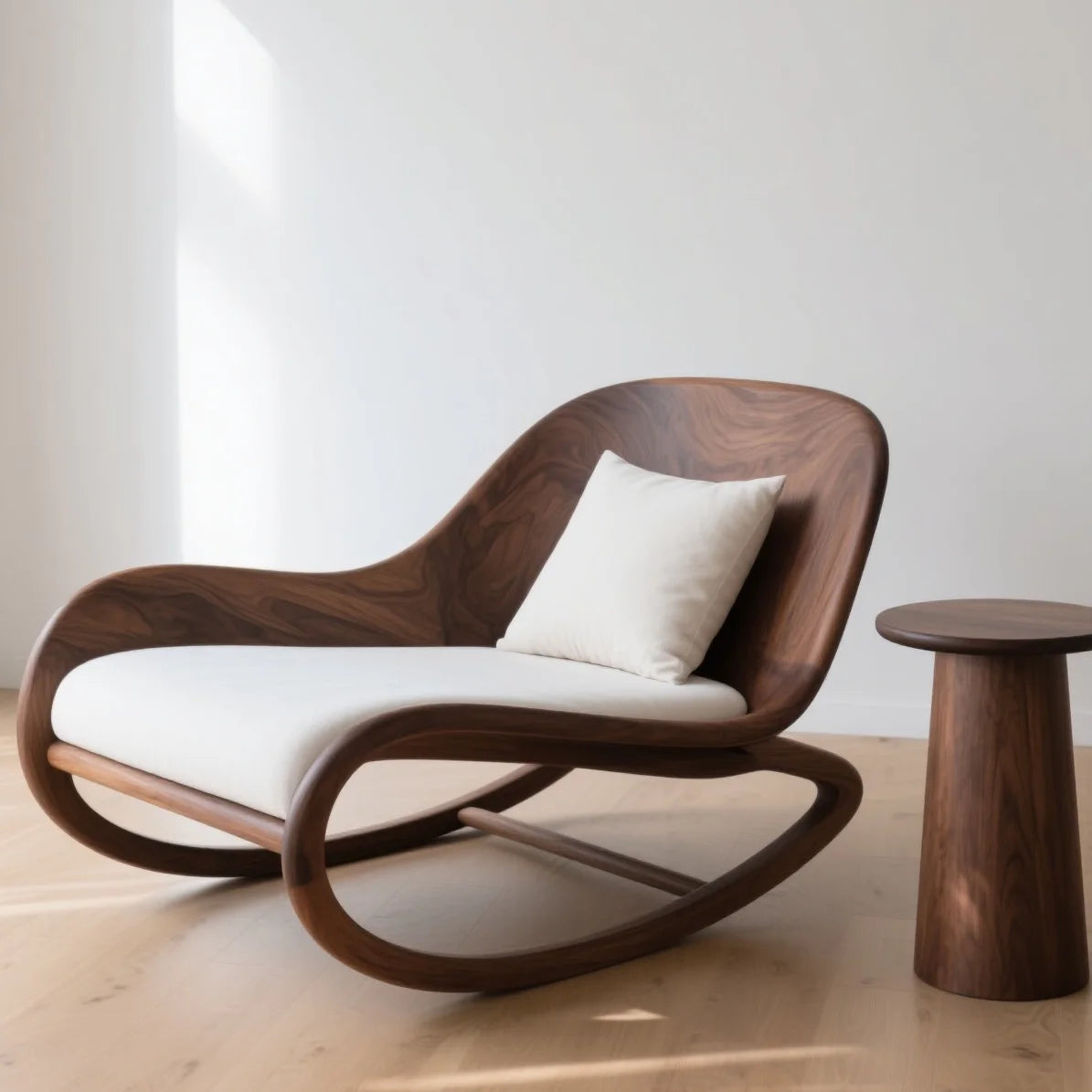 Song-style aesthetics high-end custom black walnut rocking chair casual designer high-end custom furniture of the same nap chair