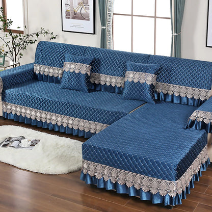 Sofa Cushion Soft Thick Sofa Cover Plush Towel Living Room Non-slip Corner Couch Covers Protective  Lace 1/2/3/4 Home Seat  Mat