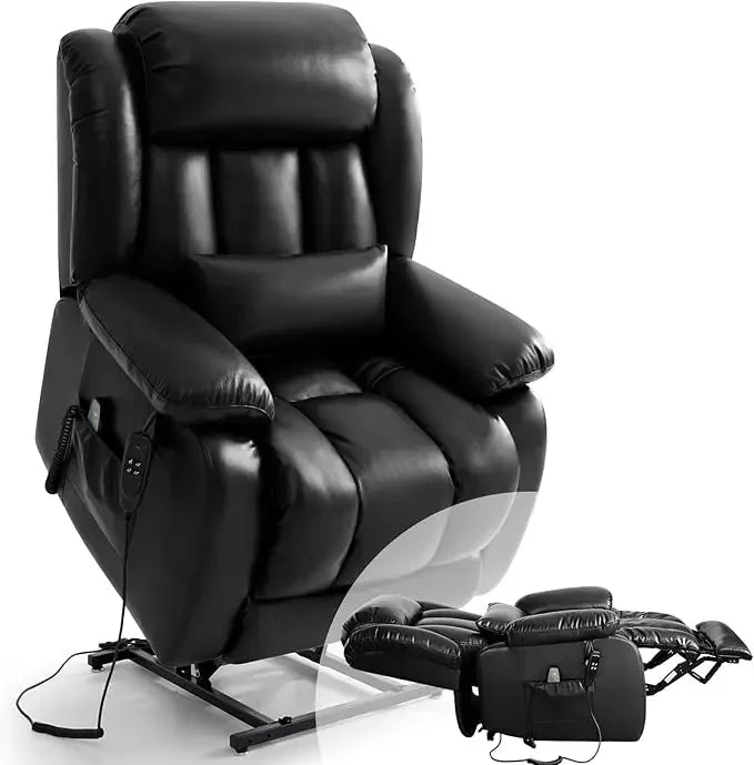 Recliner Chair for Adults, Dual Motor Power Lift Chair, Infinite Position, Lay Flat Lift, Massage and Heating, Exten