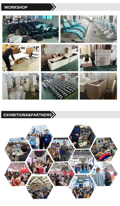 Nail Salon Furniture Equipment White Golden Electric Reclining Massage Manicure Foot Spa  Pedicure Chairs
