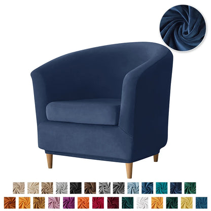 Velvet Tub Cover Chair Jacquard Single Seat Sofa Slipcover 1 Seate Living Room  Furniture Couch Washable Club Armchair Cover