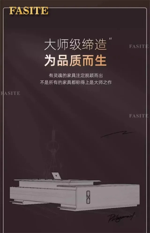 Premium Light luxury office boss table, simple modern class desk, high-end president table