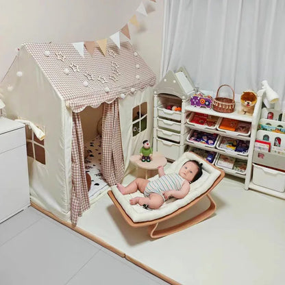 Rocking horse for children baby rocking chair solid wood home newborn recliner multifunctional wooden baby soothing chair ins
