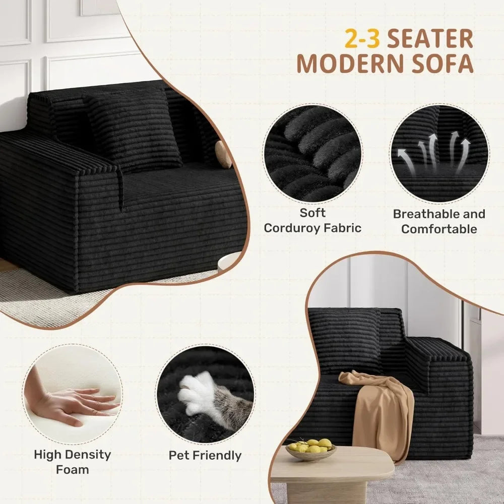 75'' Cloud Loveseat Sofa, No Assembly Required Comfy Deep Seat Couches 1 pcs for Living Room, Bedroom - Ready to Use  Customized
