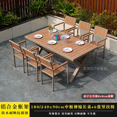 Courtyard table and chair outdoor balcony waterproof and sunscreen garden outdoor leisure table and chair combination