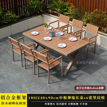 Courtyard table and chair outdoor balcony waterproof and sunscreen garden outdoor leisure table and chair combination