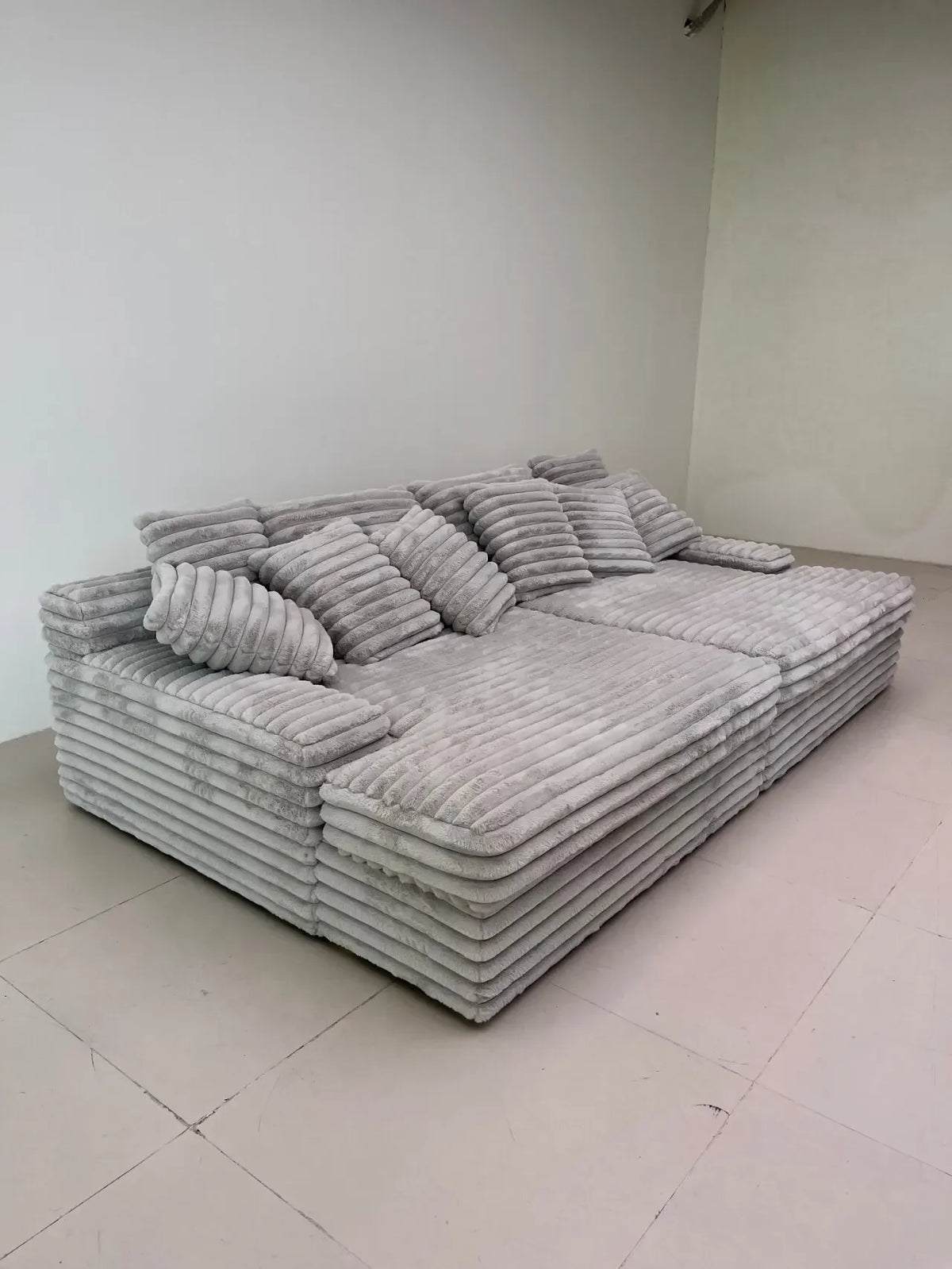 Modern Lazy Sofa Thick Corduroy Cloud Design Extra Wide Seat Depth Vacuum Compressed Packaging Easily Create a Cozy Corner