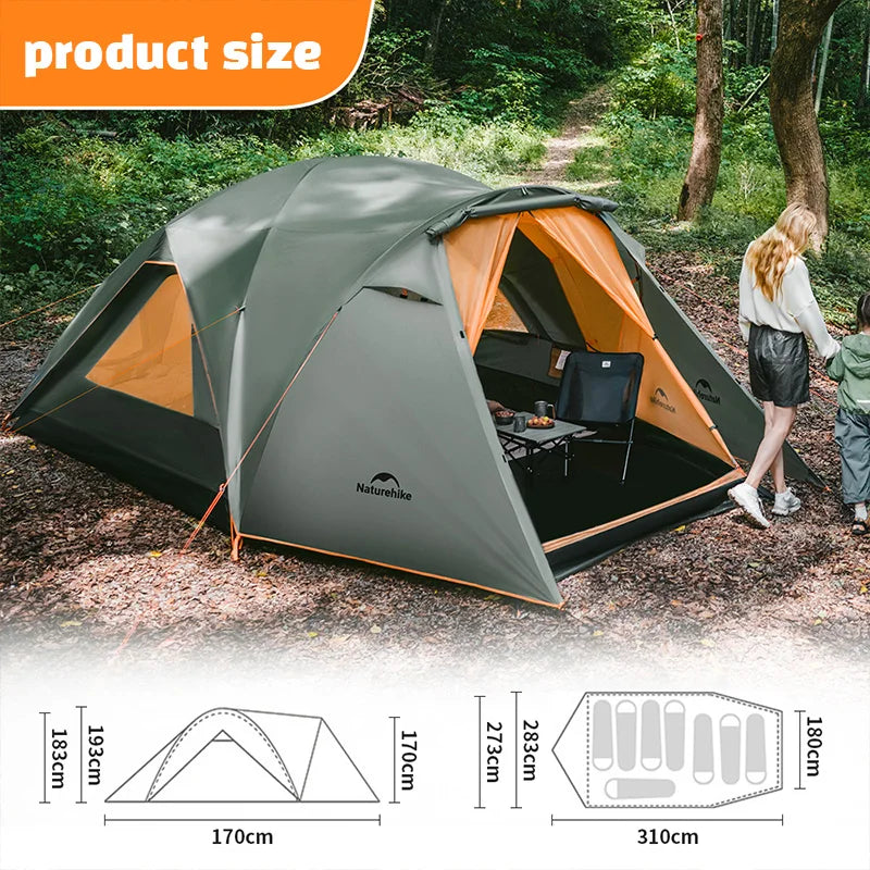 Naturehike 8-10 Person Tent Kota Cloud Casual Tent Outdoor Camping Hiking Travel Gazebo Tents Big Space Waterproof Breathable