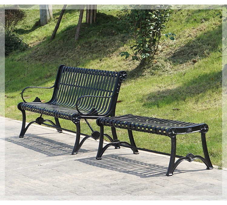 Luxury Park Metal Benches Seat Outdoor Garden Patio Cast Iron Benches