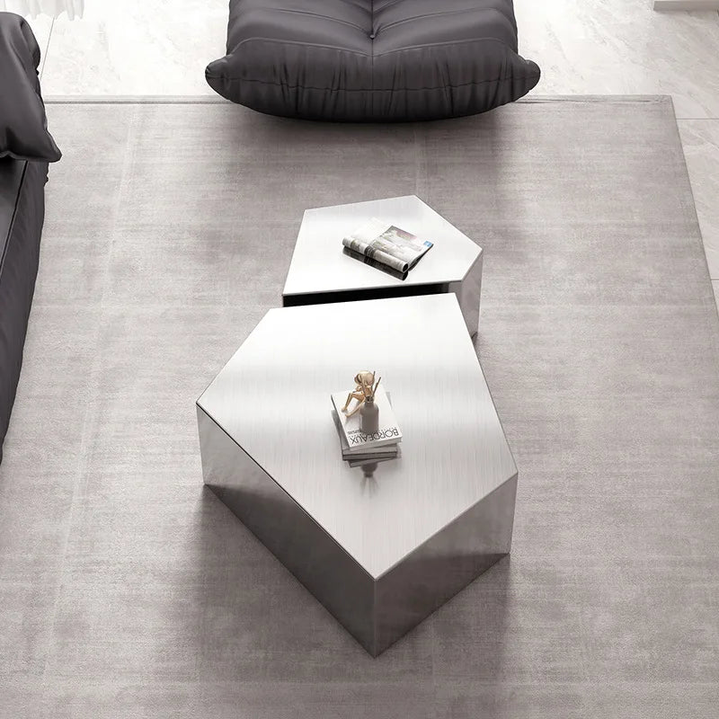 Geometric Special-shaped Creative Light Luxury Home Living Room Modern Simple Italian Stainless Steel Designer New Coffee Table