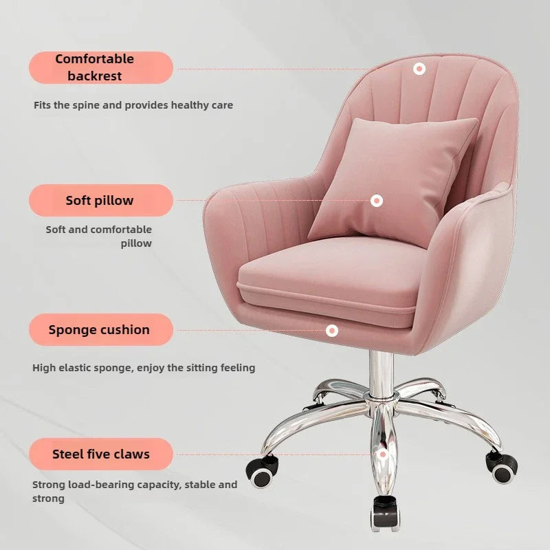 Computer chair home comfort sedentary backrest casual office seat girl cute bedroom student desk turn chair