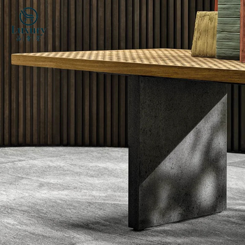 Modern Luxury Outdoor Patio Furniture Teak Wooden Dining Table And Chair Set