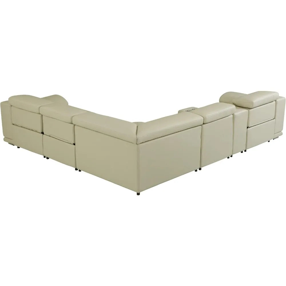 Modern 6-Piece Modular Sectional Sofa Set in Plush Chenille Upholstery for Comfortable Living Room Furniture - Durable Plywood