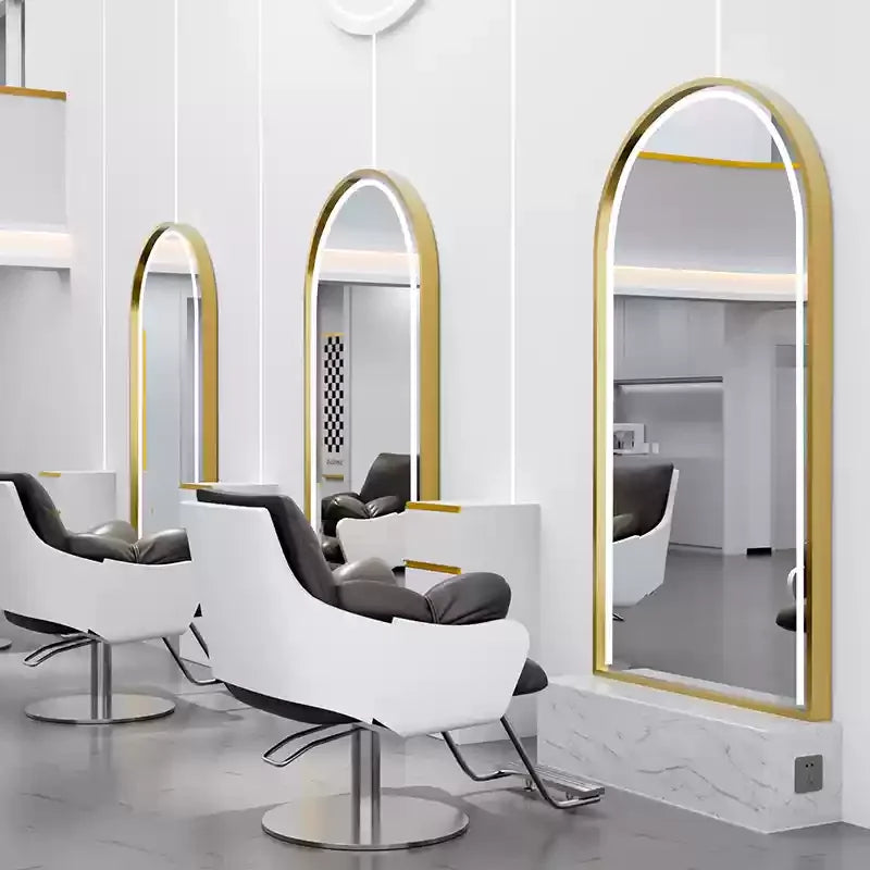 HJ Barber Shop Mirror Quick Cut Special Mirror Hair Salon Internet celebrity hair salon Full Lamp Mirror