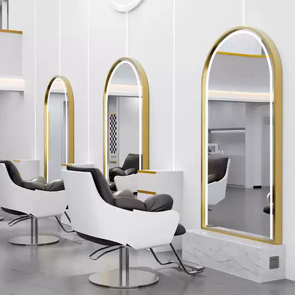 HJ Barber Shop Mirror Quick Cut Special Mirror Hair Salon Internet celebrity hair salon Full Lamp Mirror