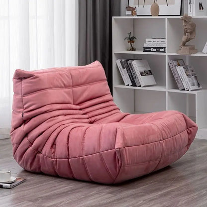 Single sofa living room bedroom lazy fabric leather leisure chair small apartment cream wind
