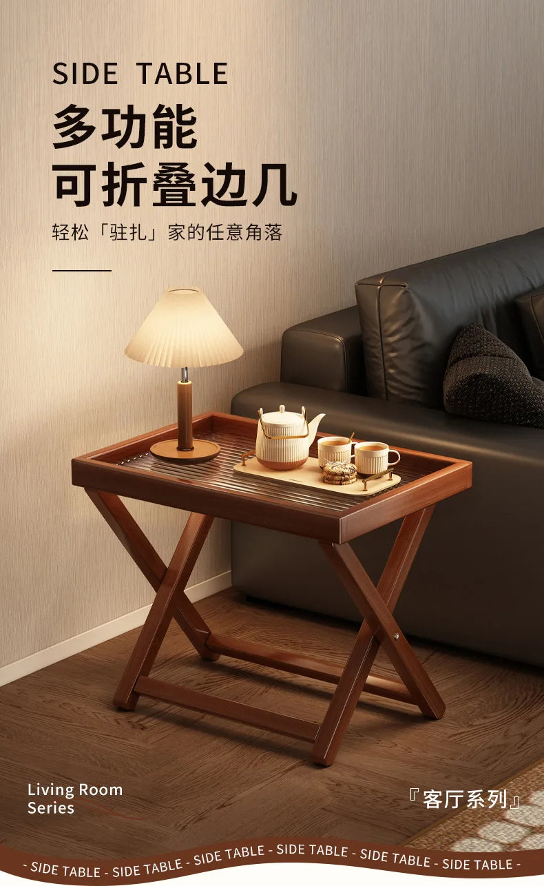 INS Folding Small Table Outdoor Picnic Portable Coffee Table Non-Solid Wood Home Living Room Mini Side Table