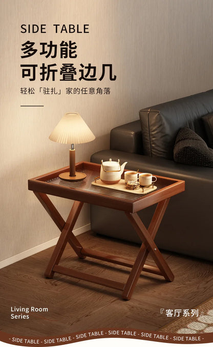 INS Folding Small Table Outdoor Picnic Portable Coffee Table Non-Solid Wood Home Living Room Mini Side Table