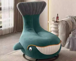 Rotating sofa chair Comfortable lazy single sofa Whale animal shark chair Small apartment room leisure chair