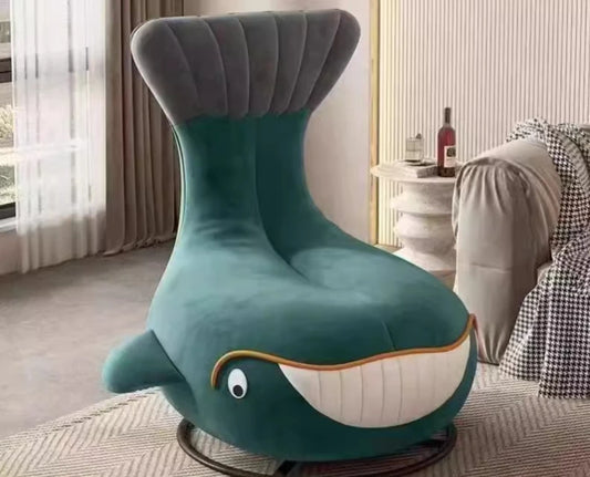 Rotating sofa chair Comfortable lazy single sofa Whale animal shark chair Small apartment room leisure chair