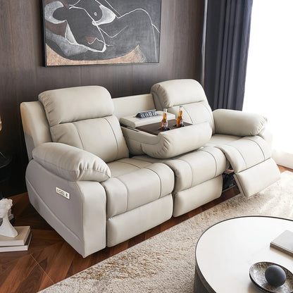 Hot-selling Pu leather living room electric recliner sofa manufacturer 3-seat functional furniture electric recliner sofa set