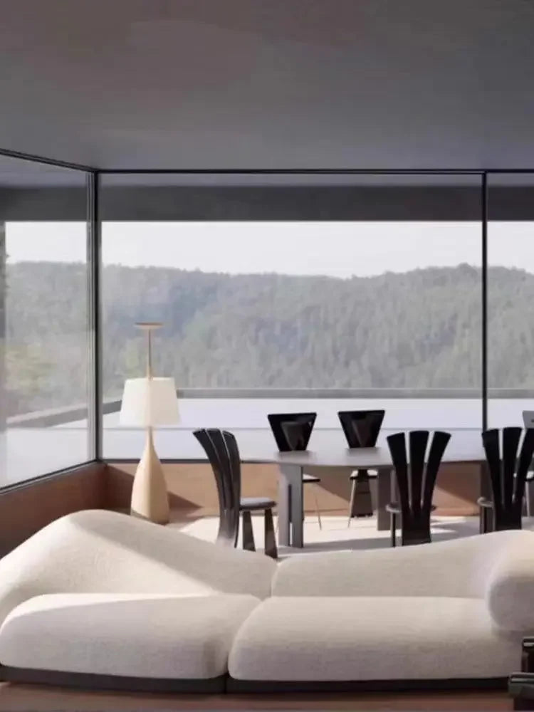 Canapé italien petit appartement, ensemble complet de canapé semi-circulaire, lumière de célébrité d'internet, luxe moderne, nouveau