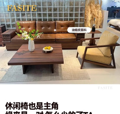 Solid wood sofa black walnut living room new new Chinese-style small apartment storage box body dual-purpose