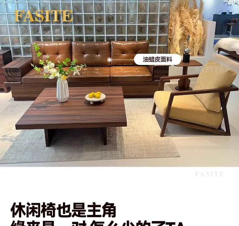 Solid wood sofa black walnut living room new new Chinese-style small apartment storage box body dual-purpose