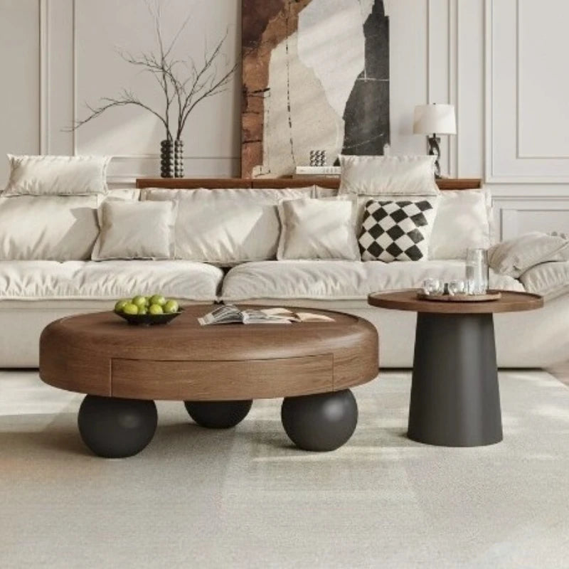 Ornaments Wood Coffee Table Luxury Mechanism Premium Oval Coffee Tables Modern Nordic Mesas De Centro Para Sala Home Furniture
