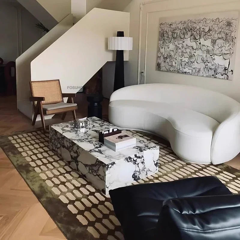 Creative Curved Living Room Sofas Nordic Fabric Cashew Lazy Sofa Reception Lounge Area Back Sofa Bed Home Living Room Furniture