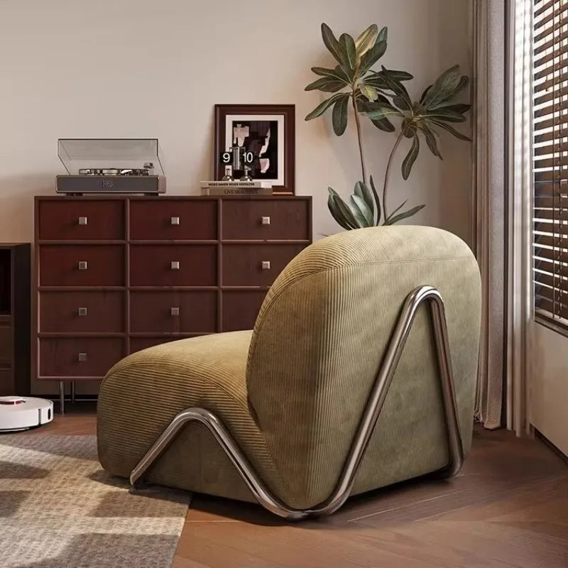 Medieval Chaise Lounge Single Sofa Chair Leisure Chair with Backrest for Living Room Hotel Homestay Reception Area Modern Home