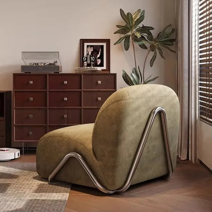 Medieval Chaise Lounge Single Sofa Chair Leisure Chair with Backrest for Living Room Hotel Homestay Reception Area Modern Home
