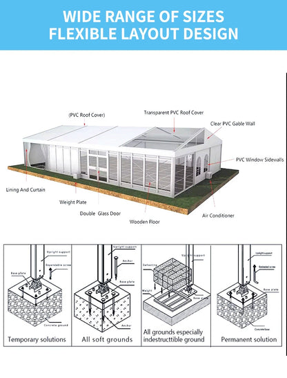 Customizable Aluminum Frame A‑Shape Tent Windproof Sun‑Shade Outdoor Shelter For Wedding Party Garden And Patio Activities