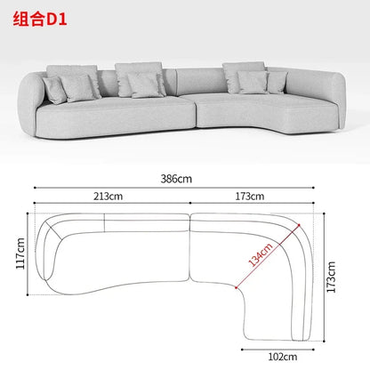M78 Minimalist sofa large apartment living room special-shaped corner fabric, modular combination sofa