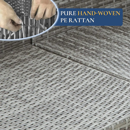 7 Pieces Outdoor Patio Furniture Set, Sectional Sofa Set Rattan Patio Conversation Sets with Couch Set &Table for Outside Garden