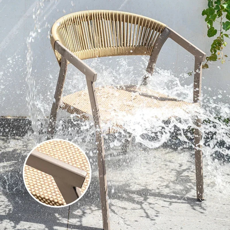 Outdoor Garden Furniture Sets Waterproof Open-air Balcony Aluminum Alloy Chair Outdoor Furniture Sets Courtyard Table and Chair