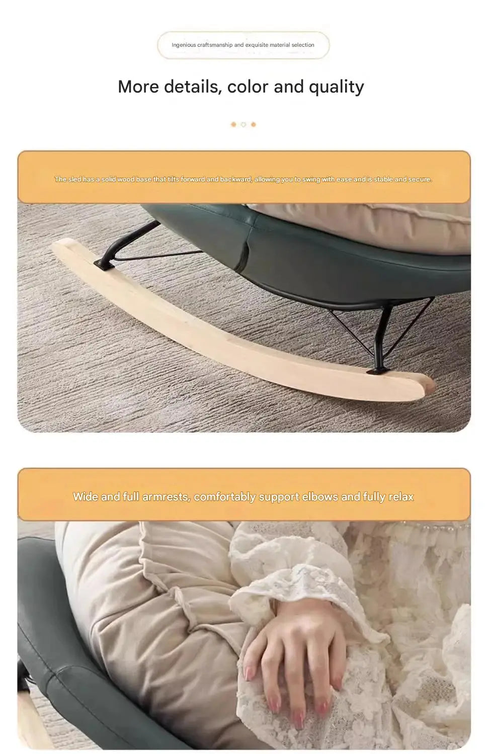 Thickened Penguin Rocking Chair Balcony Sofa Home Bedroom Leisure Chair Wide