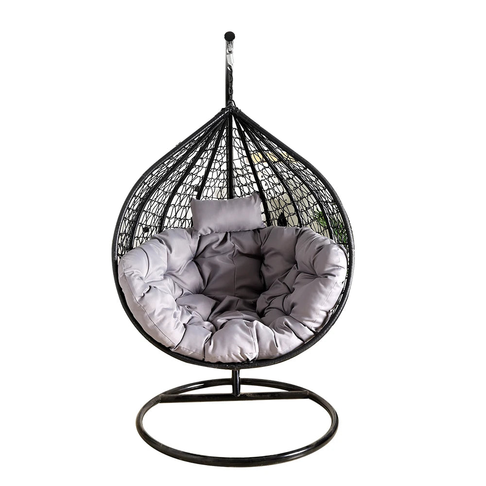 Factory Cheap Custom Fashion Outdoor Furniture Garden Modern Hammock Patio Swing Balcony Chair Woven Rattan Egg Chair With Stand