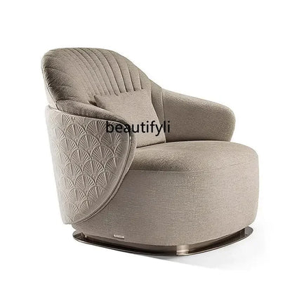 Italian light luxury design single sofa chair modern villa living room home fabric leisure chair9338