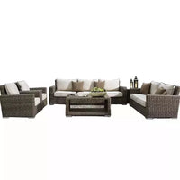 Luxury Modern Outdoor Aluminium Modular Waterproof Wicker Lounge Furniture Set Rattan Garden Sofas Set